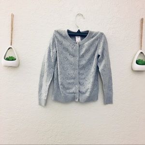 CAT & JACK Grey Heart Cardigan